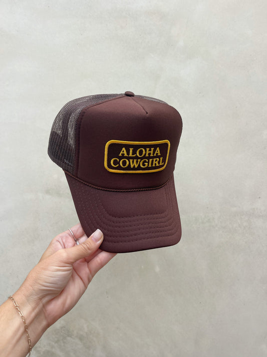 Aloha Cowgirl Brown Trucker Hat